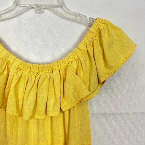 Forever 21 Linen Blend Off-Shoulder Button Down Dress - Picture 9 of 13